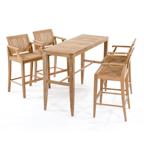 Laguna 5 pc Teak Rectangular Bar Set | Westminster Teak